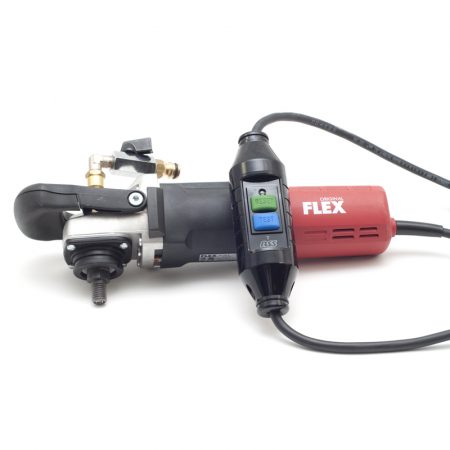 Flex LE 12-3-100 haakse slijper met PRCD schakelaar, watertoevoer + beveiliging